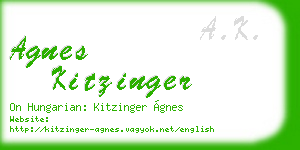 agnes kitzinger business card